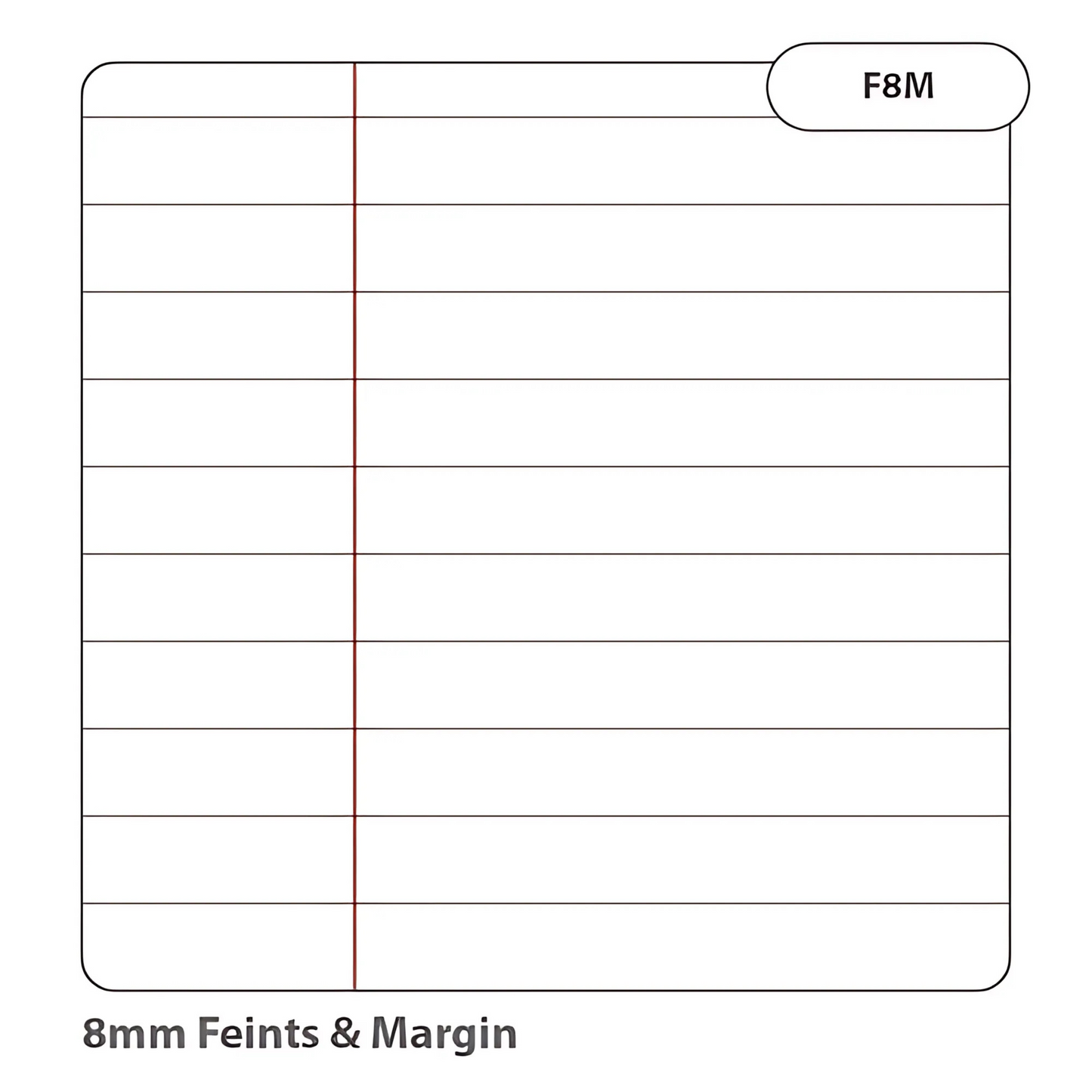 Exercise Book A4+, 80 Page 8mm Feints & Margin - Pack of 50