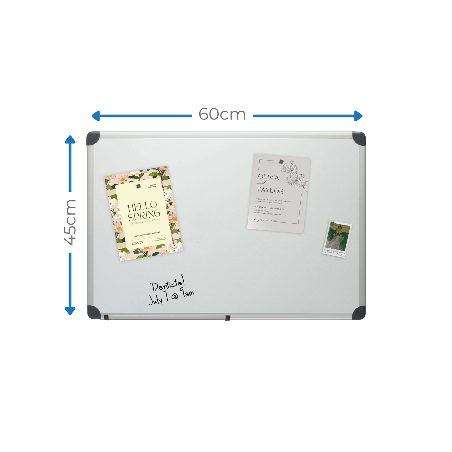Magnetic Dry Erase Board with Accessories - 45x60cm
