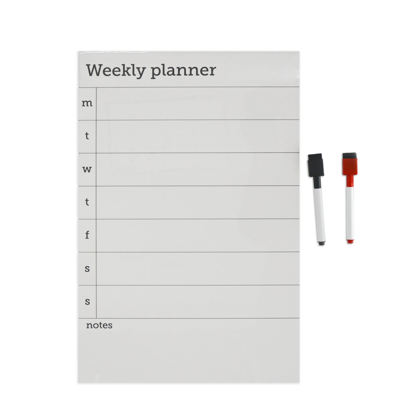 Dry Erase Weekly Planner Magnet - Includes 2 Dry Erase Markers