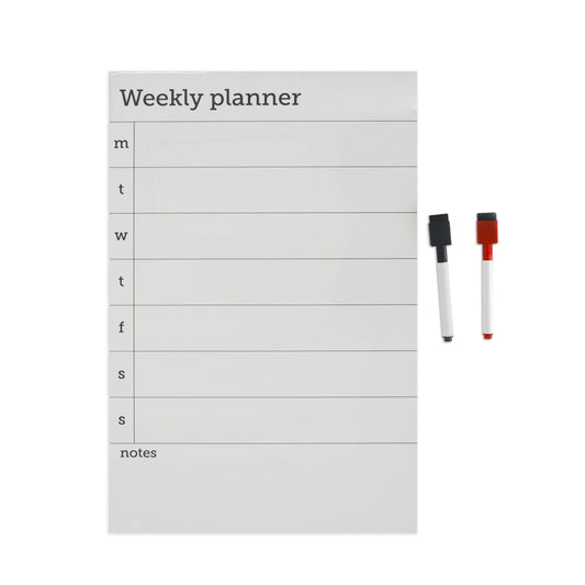 Dry Erase Weekly Planner Magnet - Includes 2 Dry Erase Markers