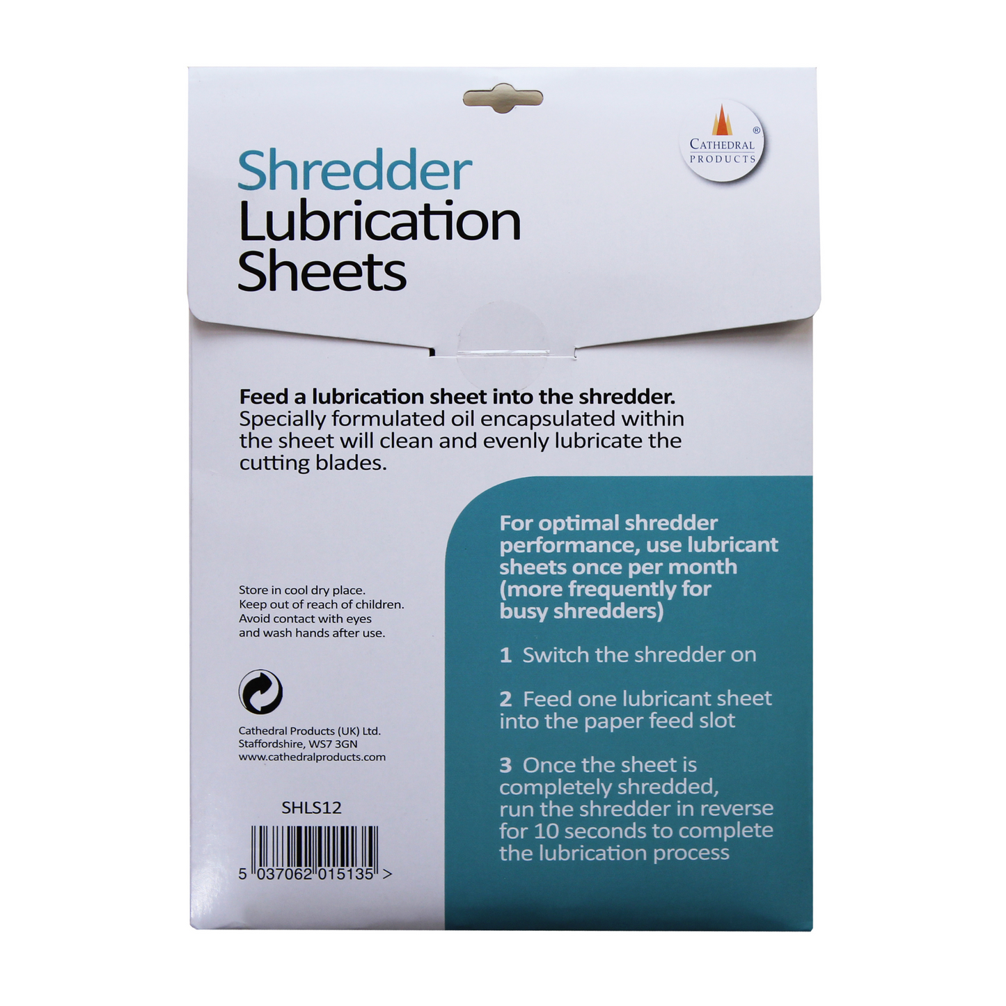 Shredder Lubrication Sheets - Pack of 12