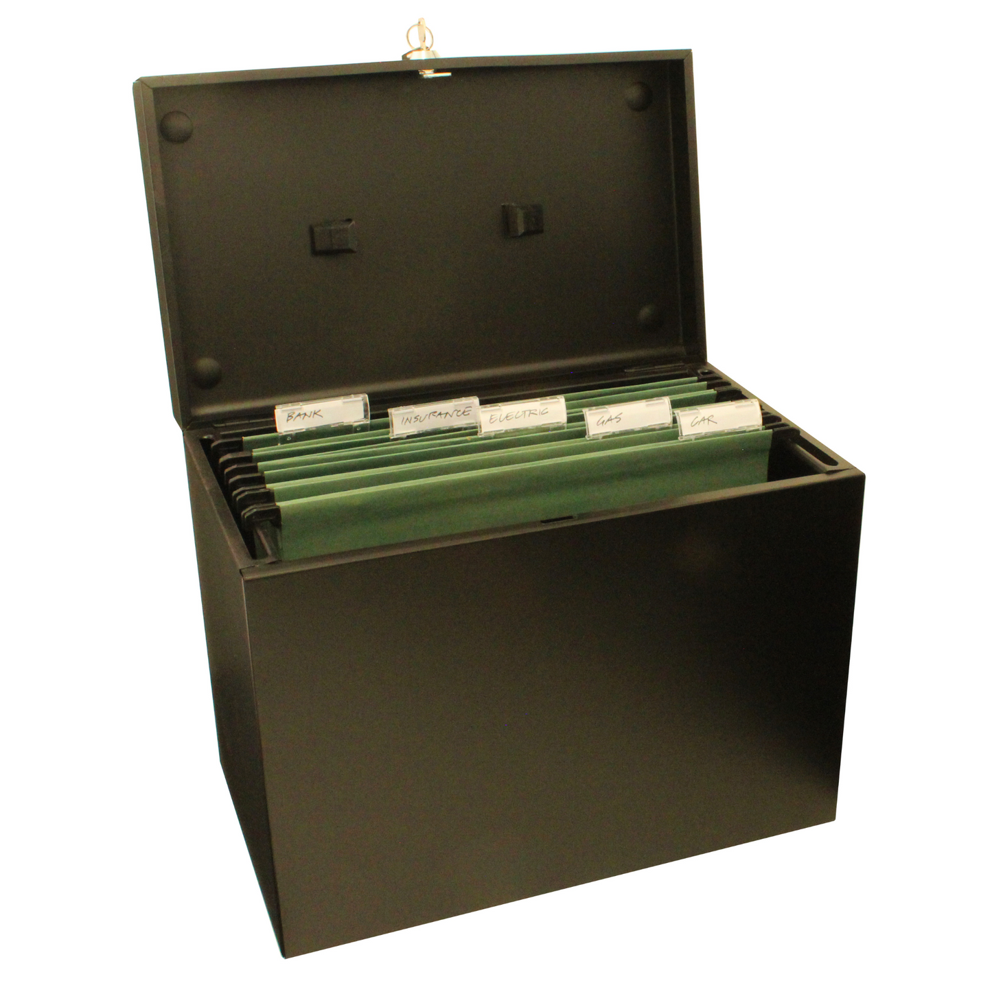 A4 Metal Home File Box with 5 Suspension Files
