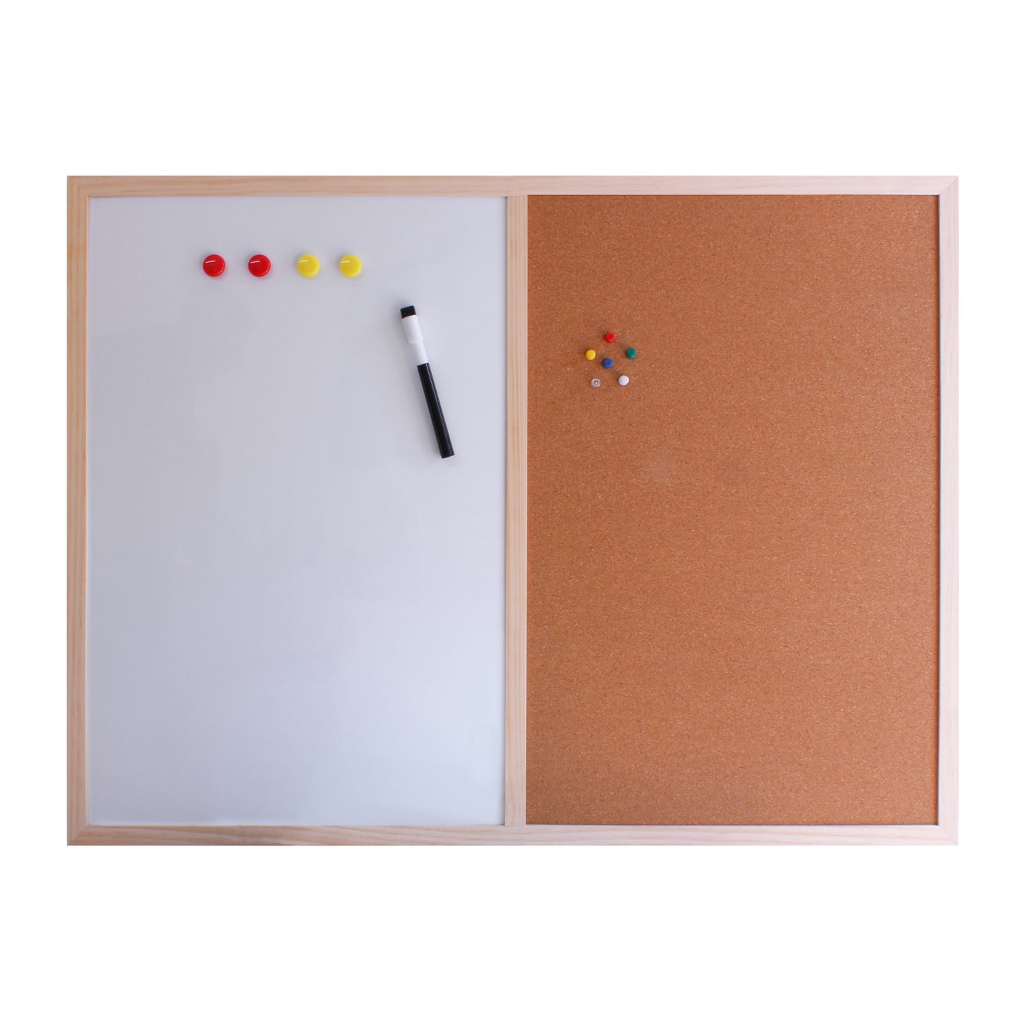 Dry Erase & Cork Combination Noticeboard - 60x80cm