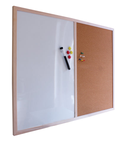 Dry Erase & Cork Combination Noticeboard - 60x80cm