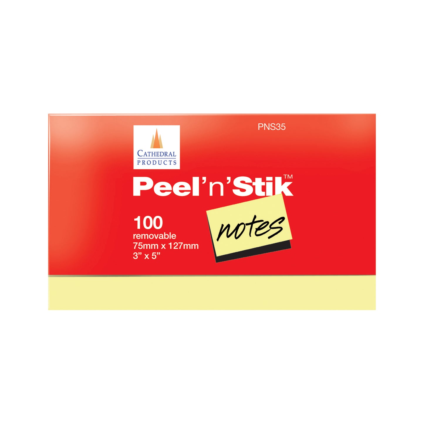Repositionable Notes Yellow 76mm x 127mm