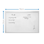 White MDF Frame Magnetic Dry Erase Board - 51 x 76cm