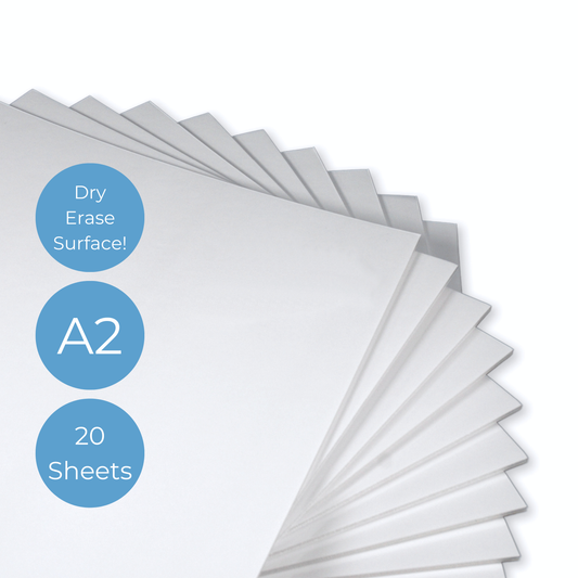 A2 White Dry Erase 5mm Foamboard - Pack of 20