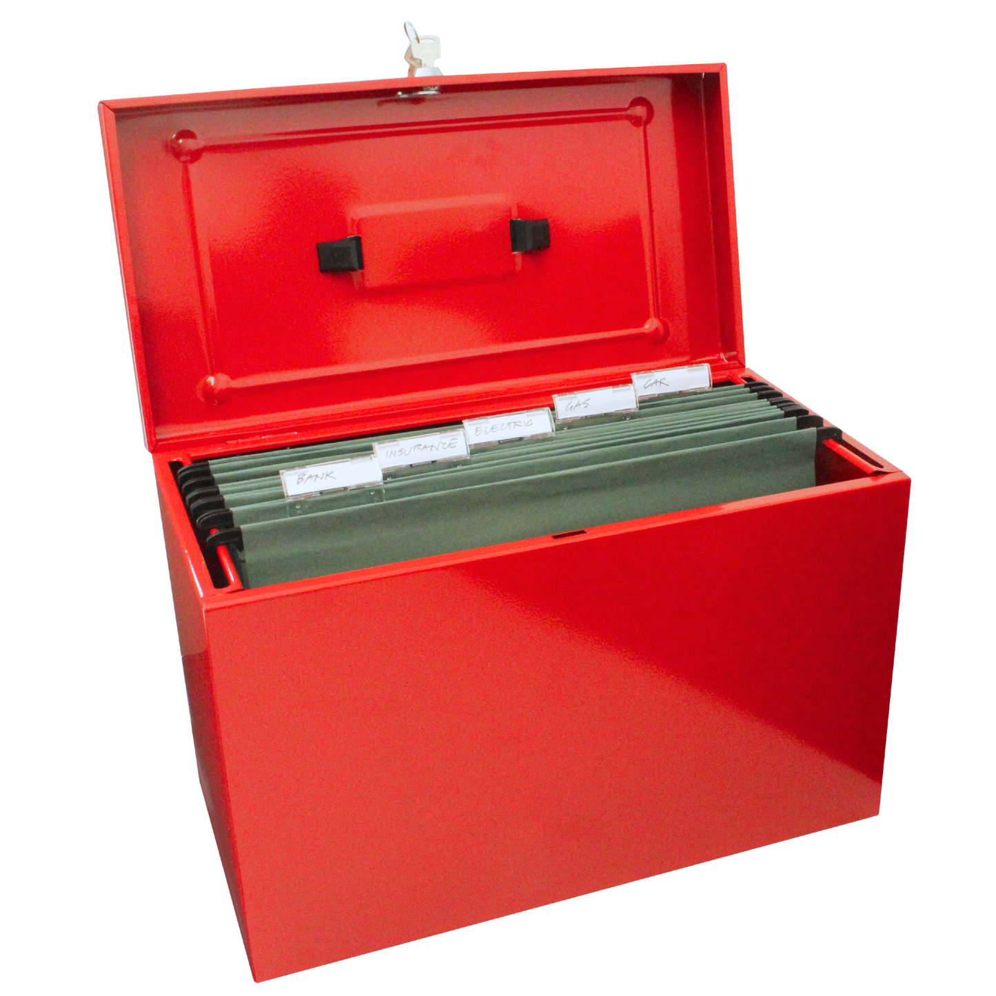 Foolscap Metal Home File Box with 5 Suspension Files