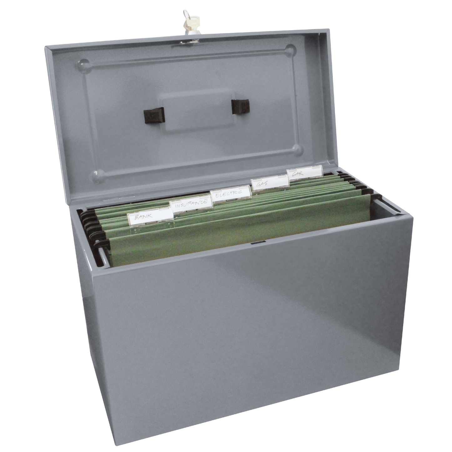 Foolscap Metal Home File Box with 5 Suspension Files