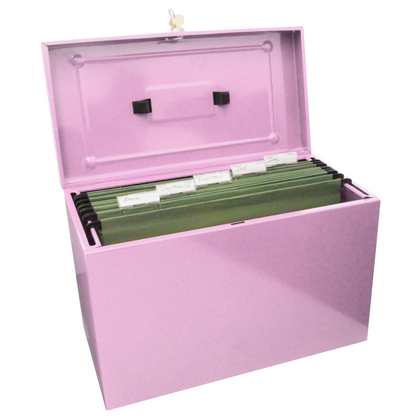 Foolscap Metal Home File Box with 5 Suspension Files