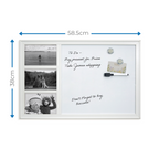 White Photo Frame Magnetic Dry Erase Board - 38 x 58.5cm
