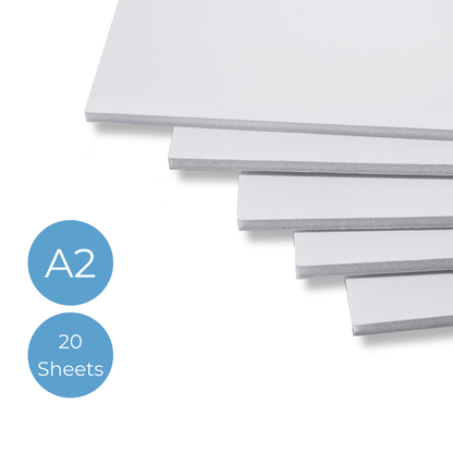 A2 White 5mm Foamboard - Pack of 20