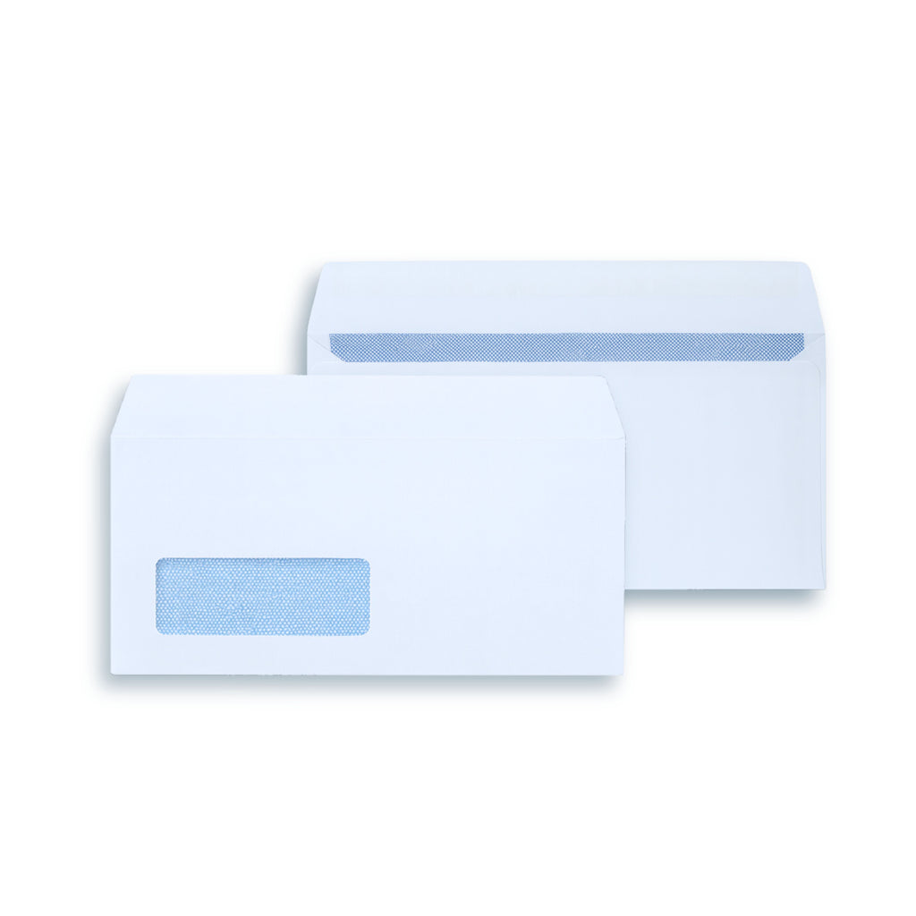 Envelope DL White Self Seal Wallet Window 90g - 1000pk