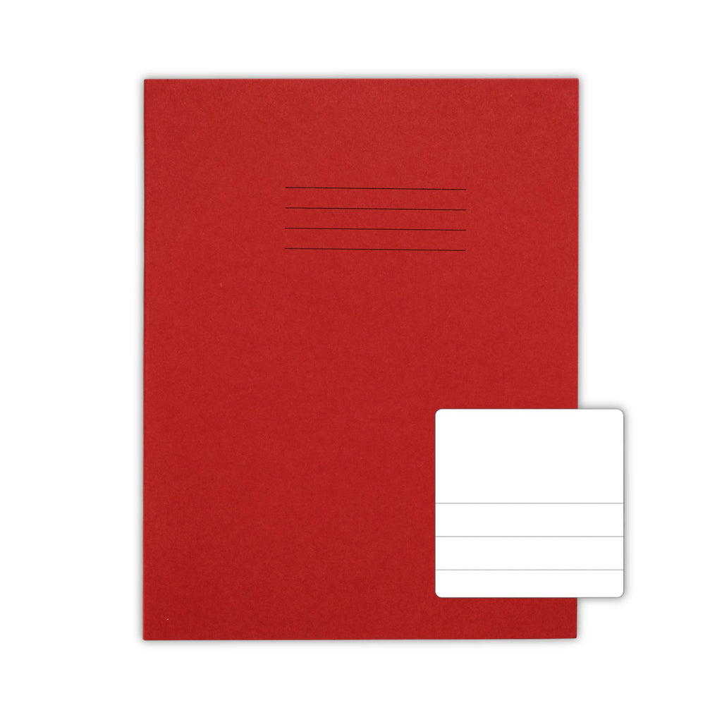 Exercise Book 9x7  - 32 Page Half Plain Half 15mm Lined – Red – 100 Pack