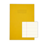 SEN Exercise Book A4 48 Page 8mm Feints & Margin – Yellow Cover with Tinted Cream Paper – Pack of 10