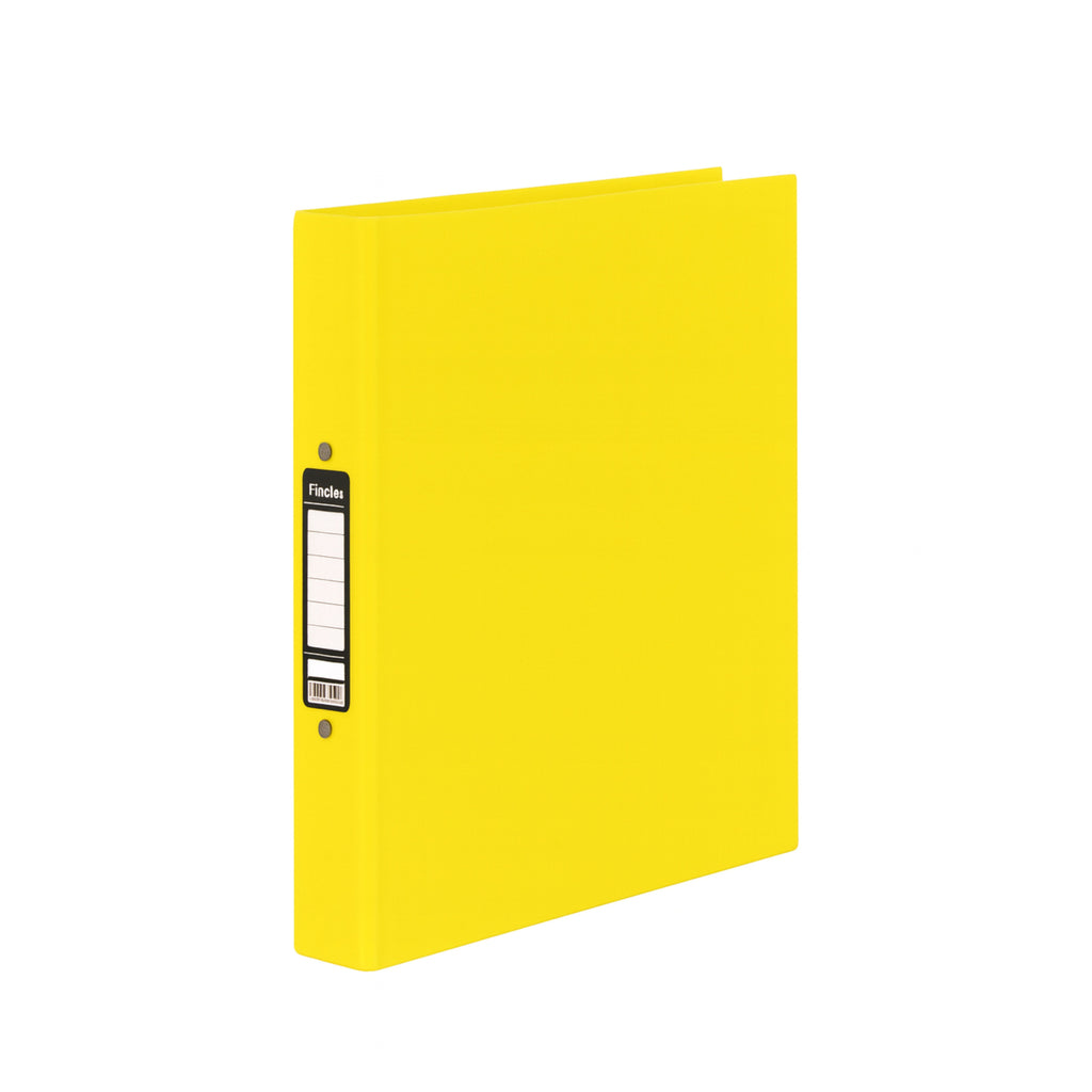 A4 Yellow Ring Binder, 25mm 2-Ring Laminated Board