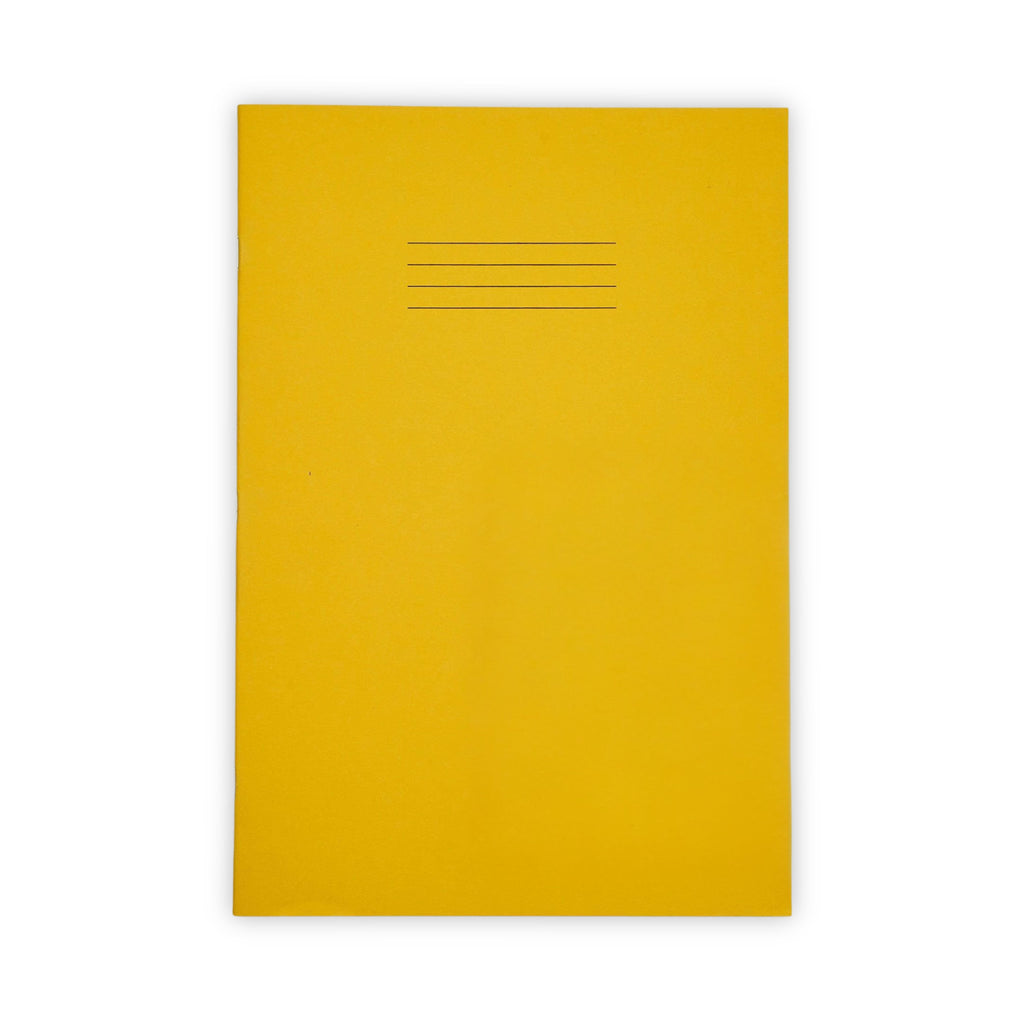 SEN Exercise Book A4 48 Page 12mm Feints & Margin – Yellow Cover with Tinted Cream Paper – Pack of 10