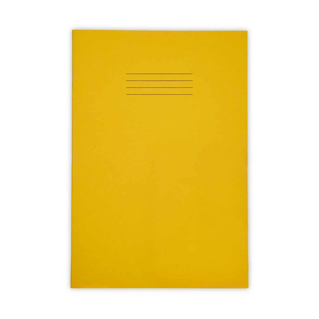 SEN Exercise Book A4 48 Page 8mm Feints & Margin – Yellow Cover with Tinted Cream Paper – Pack of 10