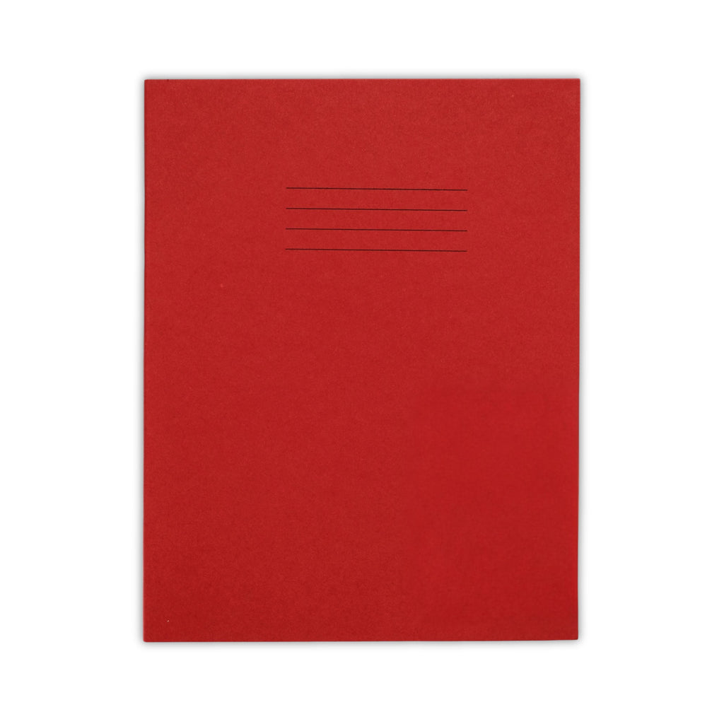 Exercise Book 9x7  - 32 Page Half Plain Half 15mm Lined – Red – 100 Pack