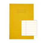 SEN Exercise Book A4 48 Page 12mm Feints & Margin – Yellow Cover with Tinted Cream Paper – Pack of 10