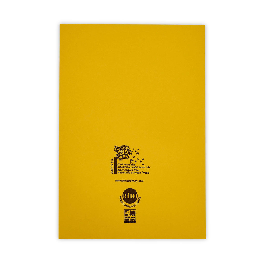 SEN Exercise Book A4 48 Page 8mm Feints & Margin – Yellow Cover with Tinted Cream Paper – Pack of 10