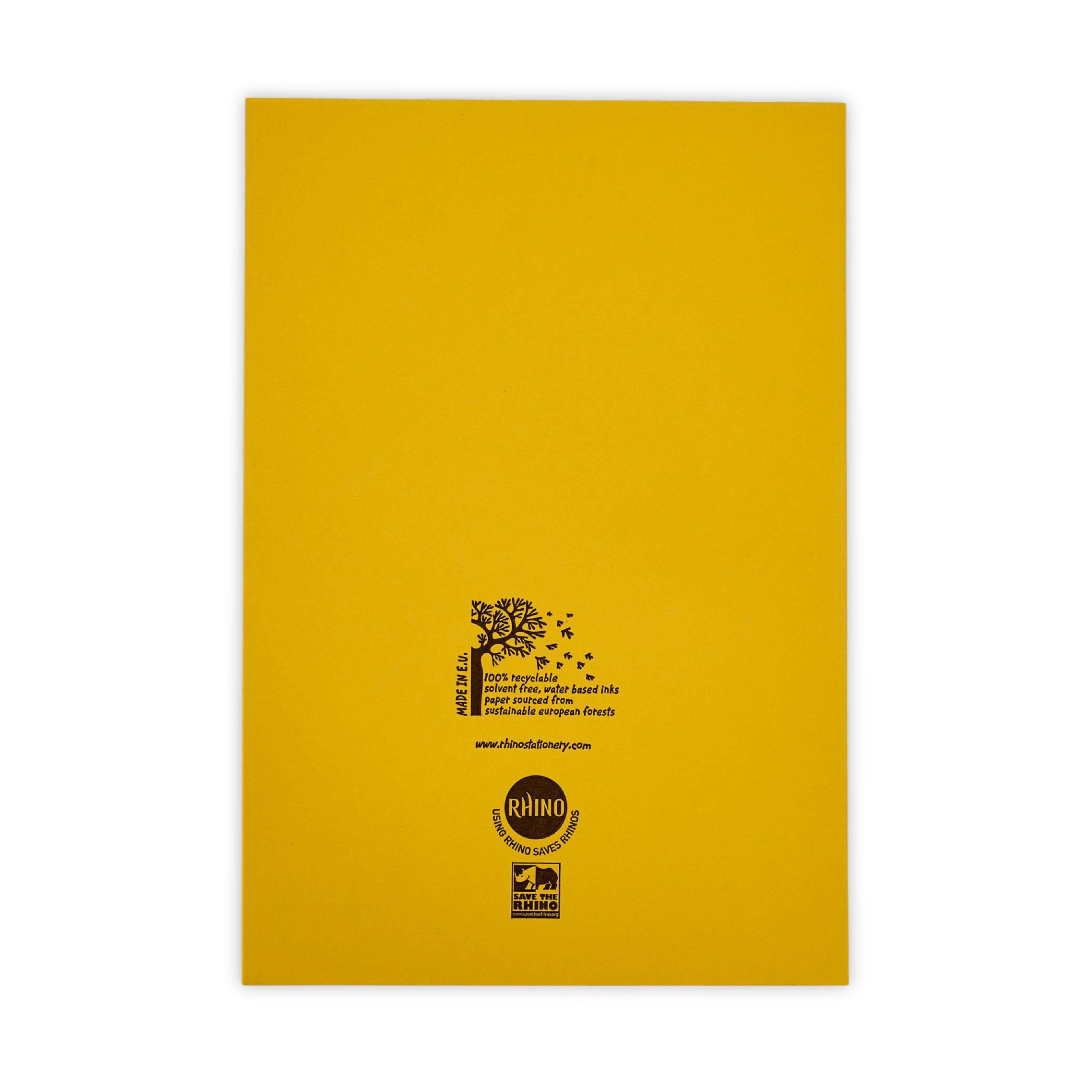SEN Exercise Book A4 48 Page 8mm Feints & Margin – Yellow Cover with Tinted Cream Paper – Pack of 10