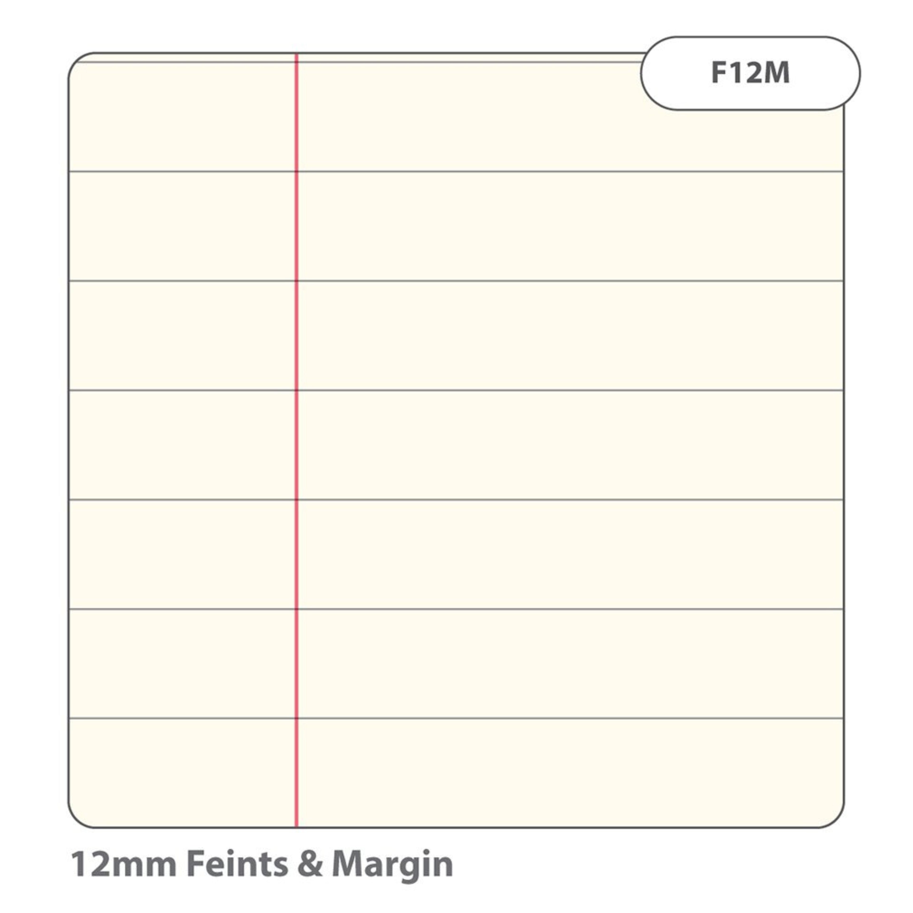SEN Exercise Book A4 48 Page 12mm Feints & Margin – Yellow Cover with Tinted Cream Paper – Pack of 10