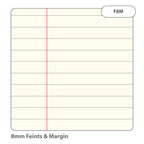 SEN Exercise Book A4 48 Page 8mm Feints & Margin – Yellow Cover with Tinted Cream Paper – Pack of 10