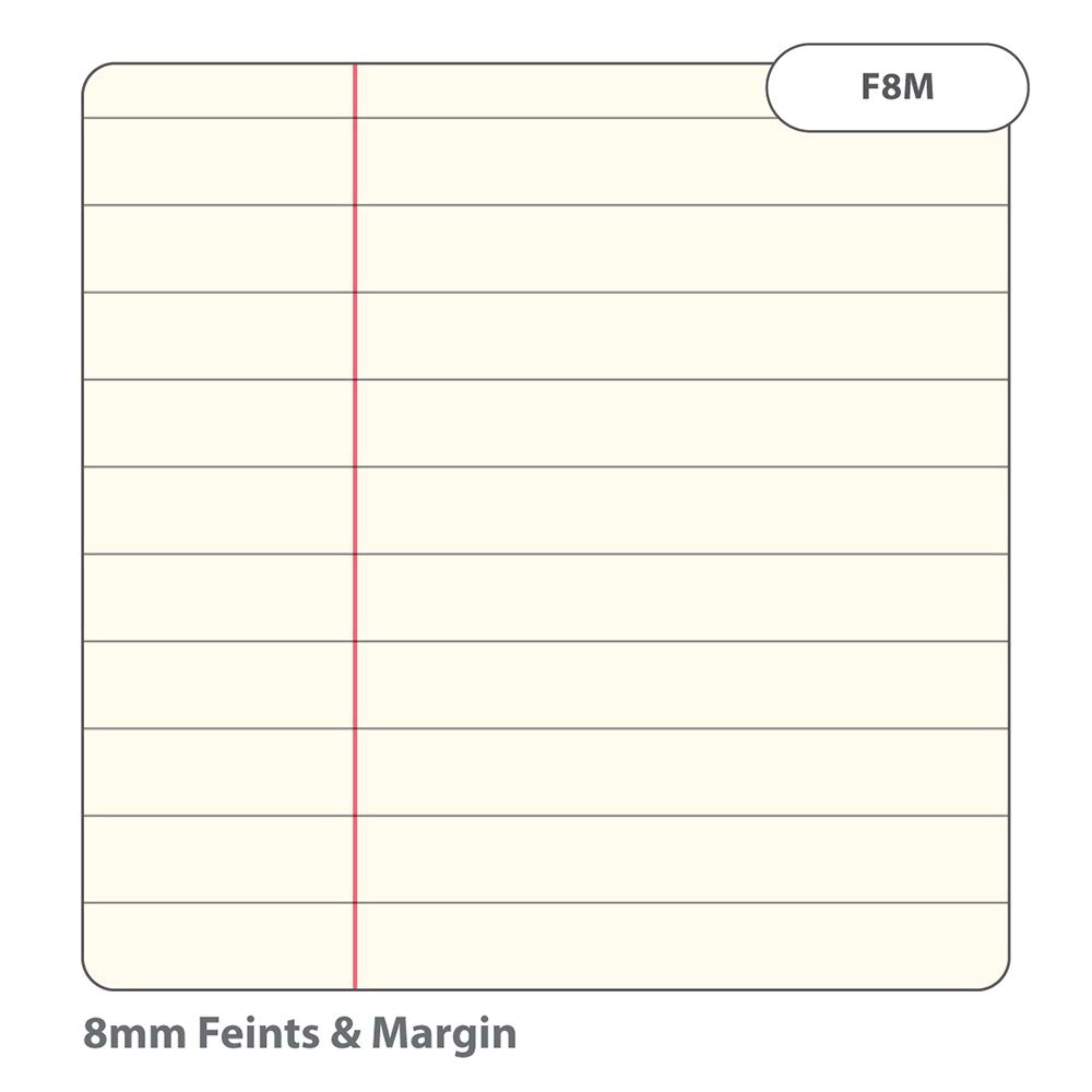 SEN Exercise Book A4 48 Page 8mm Feints & Margin – Yellow Cover with Tinted Cream Paper – Pack of 10