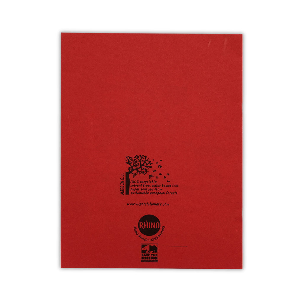 Exercise Book 9x7  - 32 Page Half Plain Half 15mm Lined – Red – 100 Pack