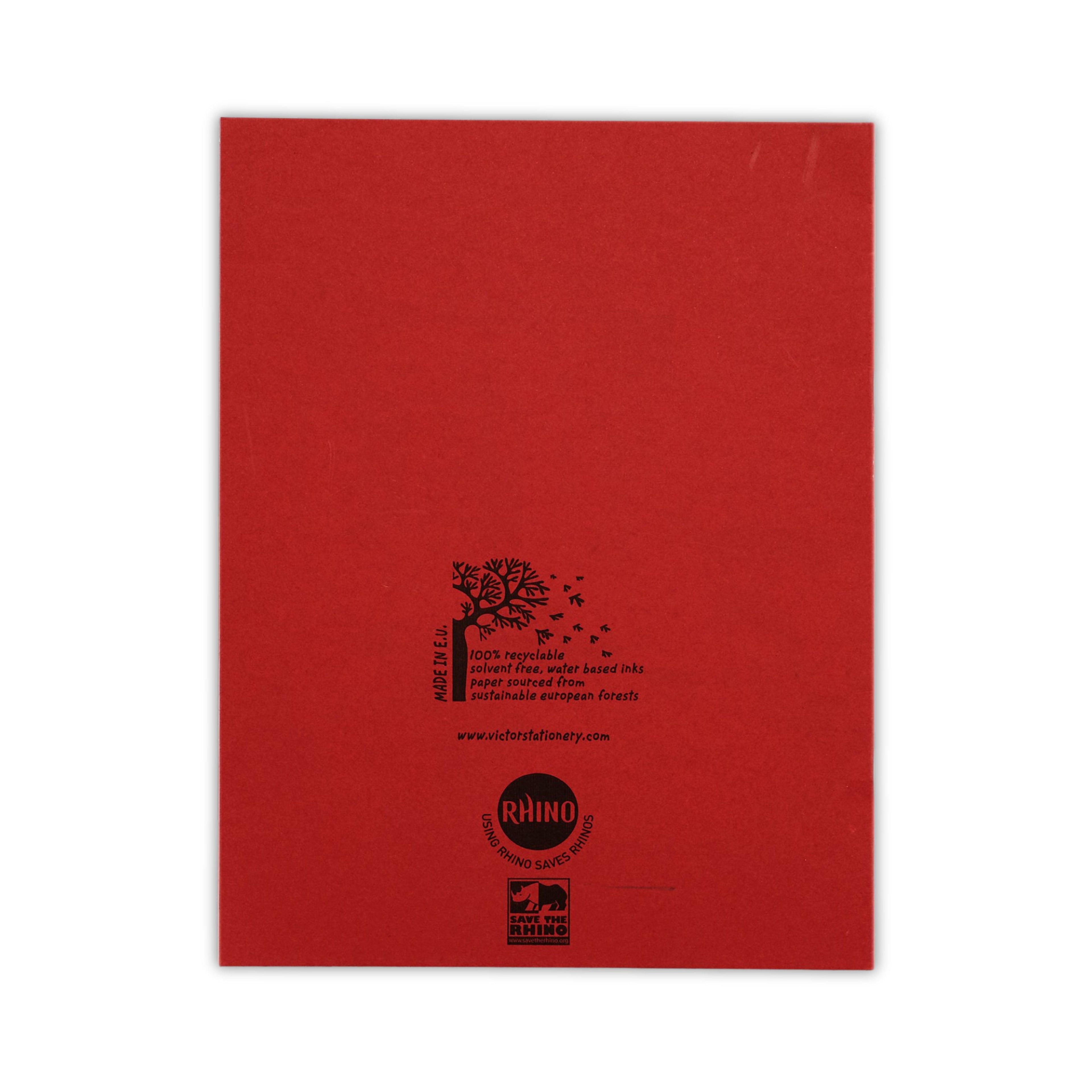 Exercise Book 9x7  - 32 Page Half Plain Half 15mm Lined – Red – 100 Pack
