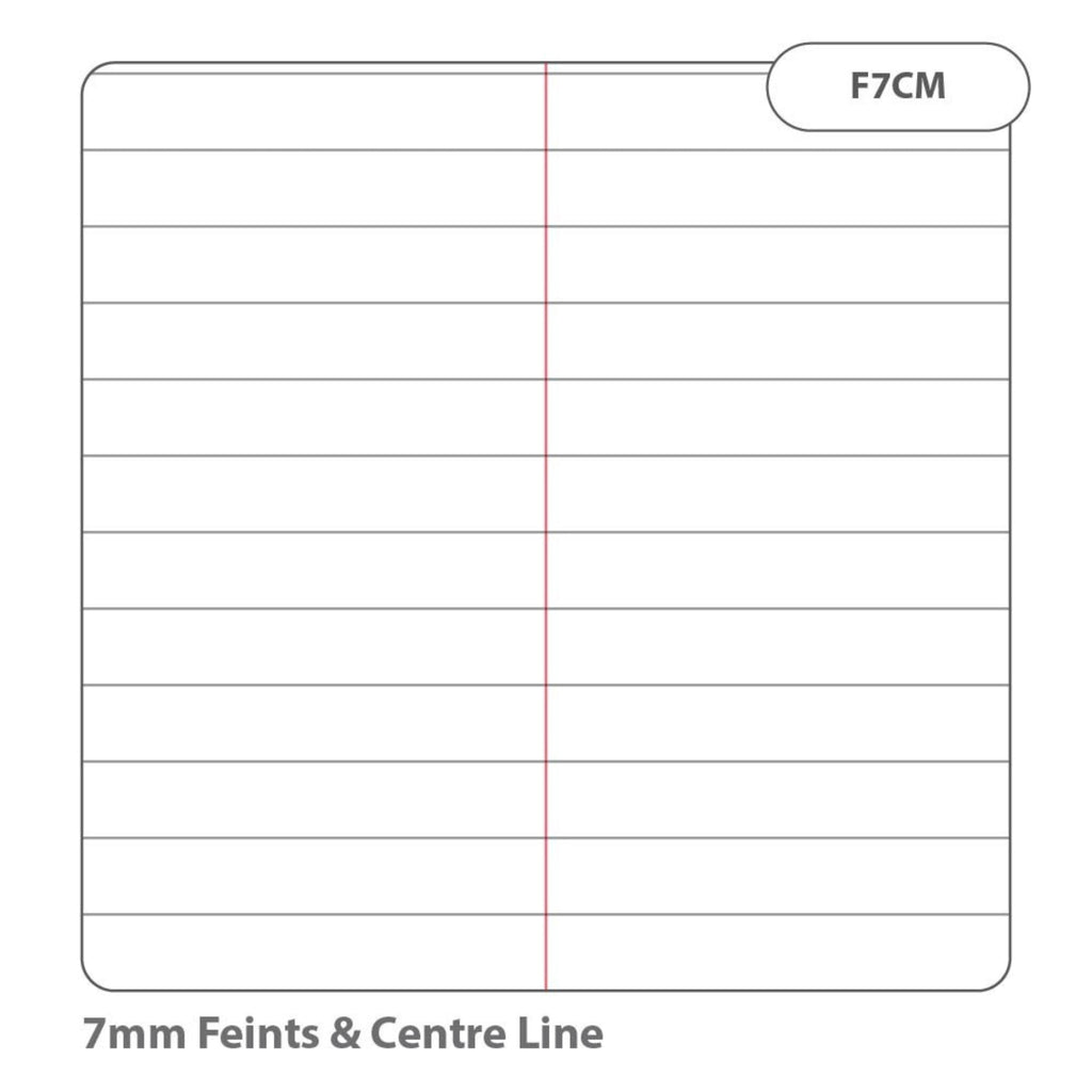 A6+ Exercise Book 48 Page 7mm Feints & Red Centre Margin – Blue – Pack of 100