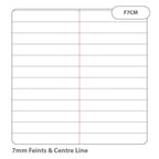 A6+ Exercise Book 48 Page 7mm Feints & Red Centre Margin – Blue – Pack of 100