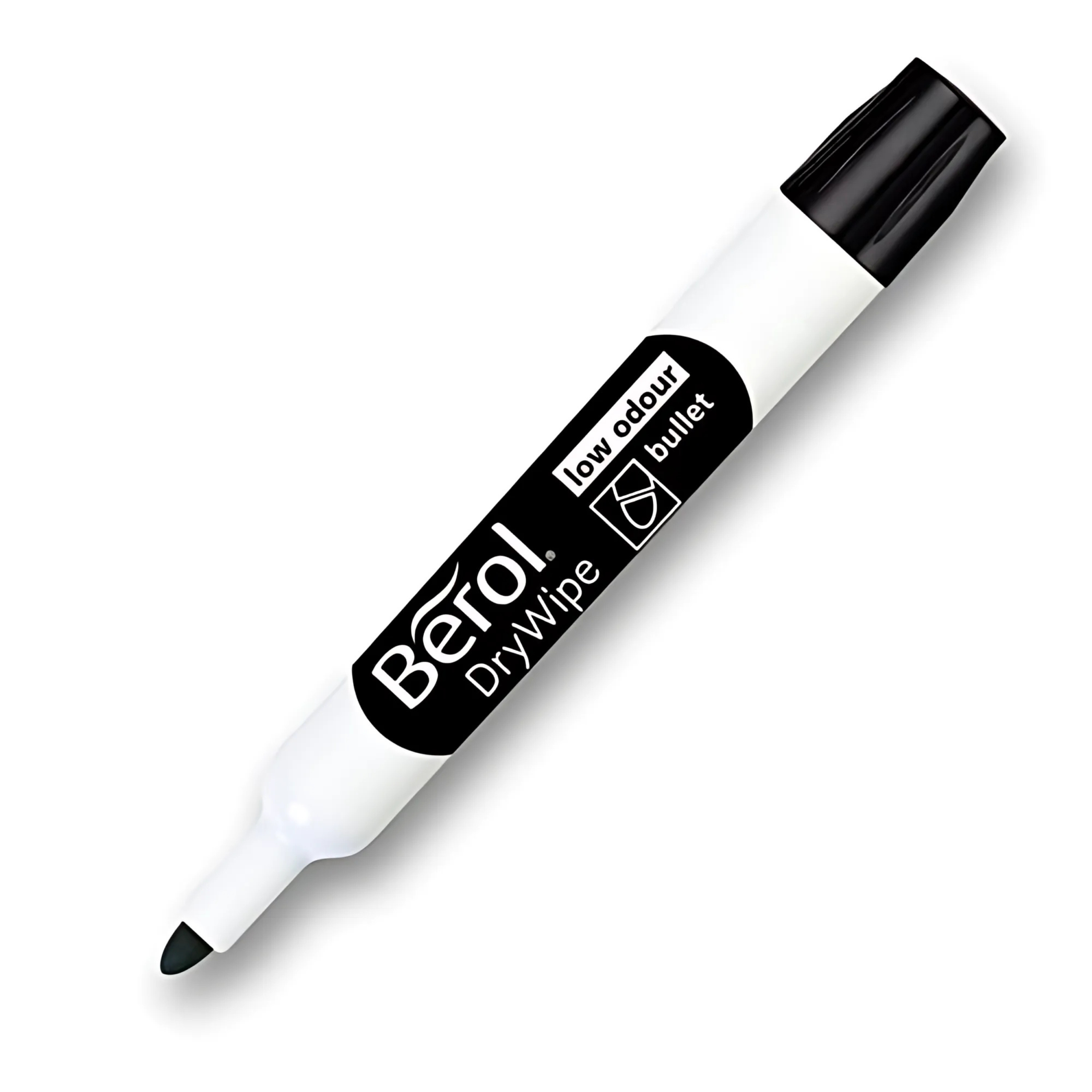 Dry Erase Marker Bullet Tip 2mm - Black- Pack of 12