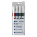 Assorted Dry Wipe Markers - Bullet Tip - Pack of 4