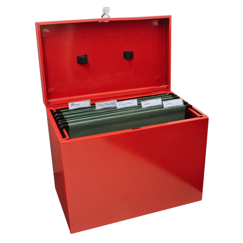 A4 Metal Home File Box with 5 Suspension Files – Cathedral Products