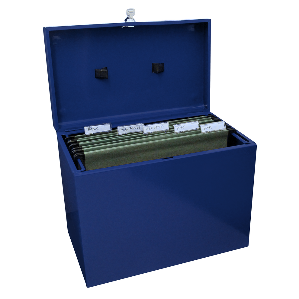 A4 Metal Home File Box with 5 Suspension Files – Cathedral Products