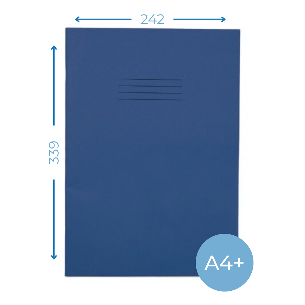 Exercise Book A4+,  80 Page 8mm Feints & Margin - Pack of 50