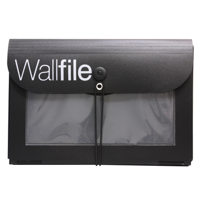 7 Pocket Plastic Wall File - Black