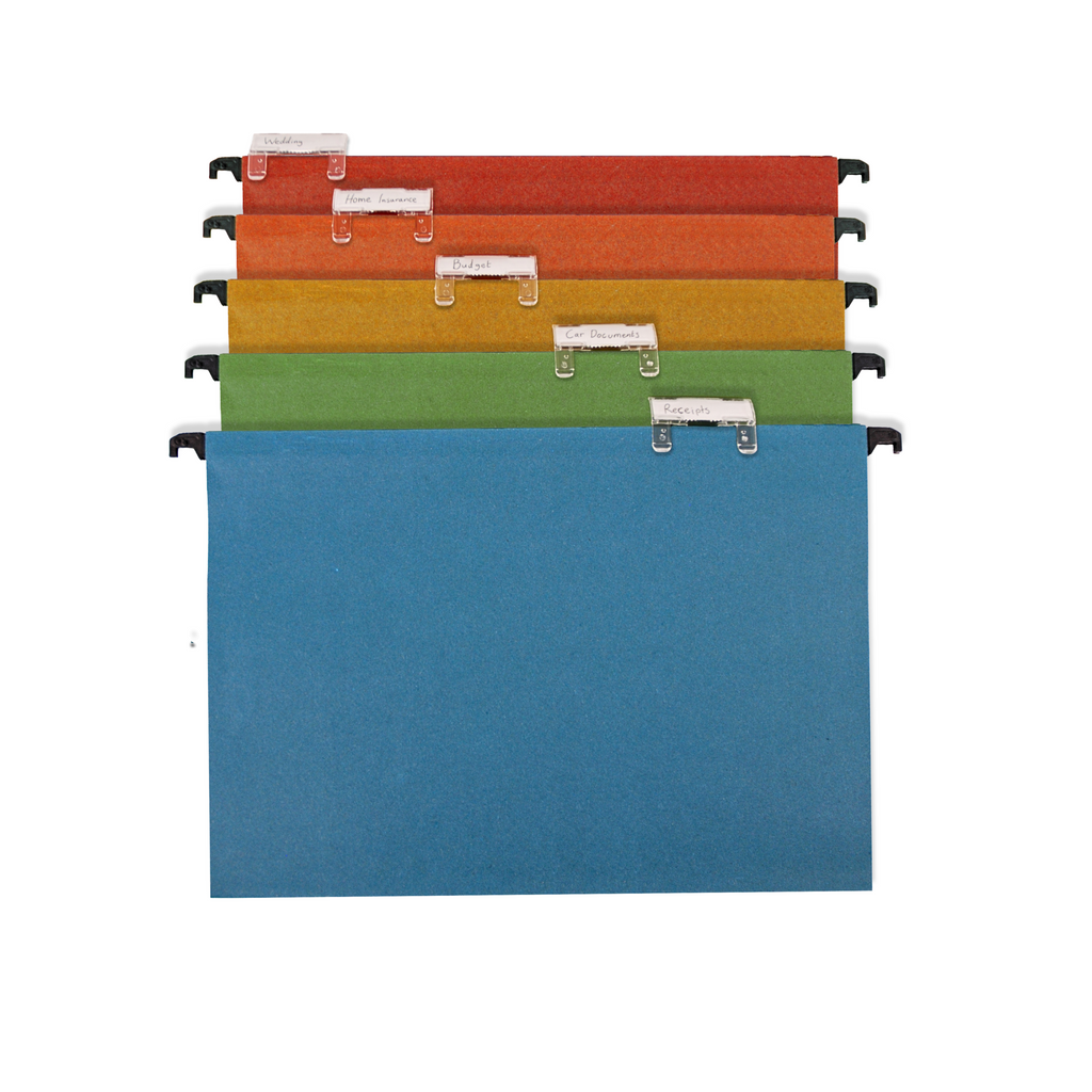Foolscap Suspension Files Assorted Colours - Pack of 10