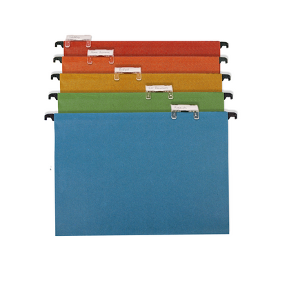 Foolscap Suspension Files Assorted Colours - Pack of 10