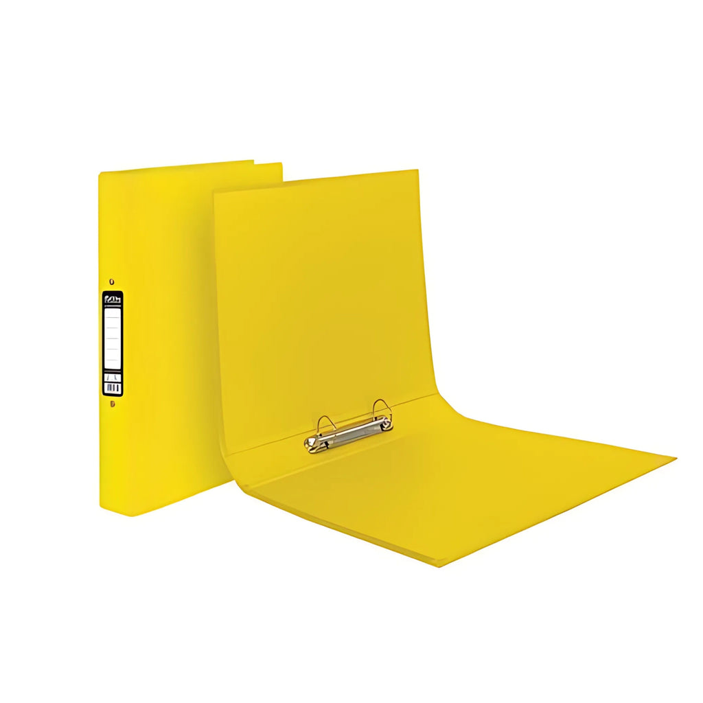 A4 Yellow Ring Binder, 25mm 2-Ring Laminated Board
