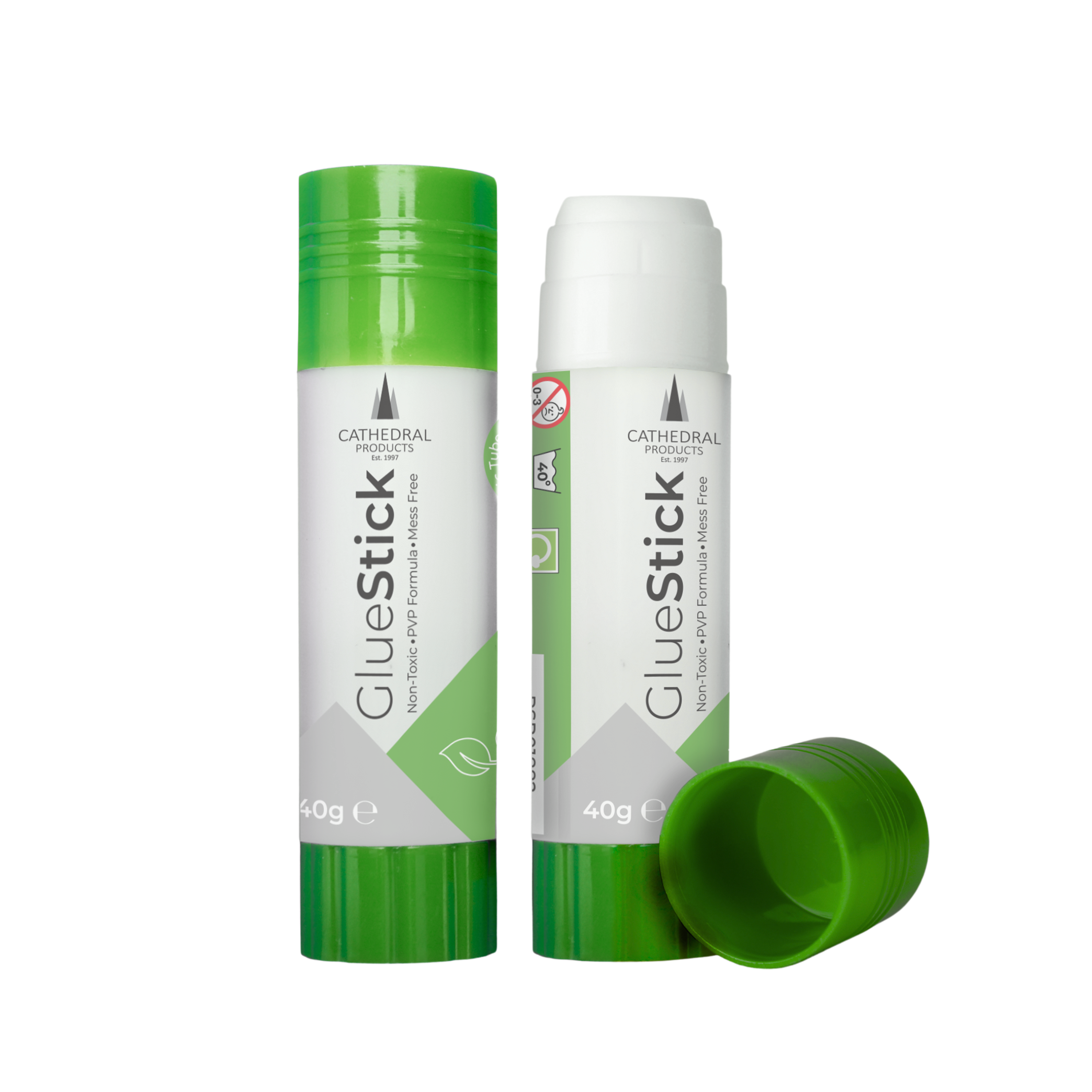 Glue Stick 40g PVP - Natural Formula & Recycled Tube - Box of 12