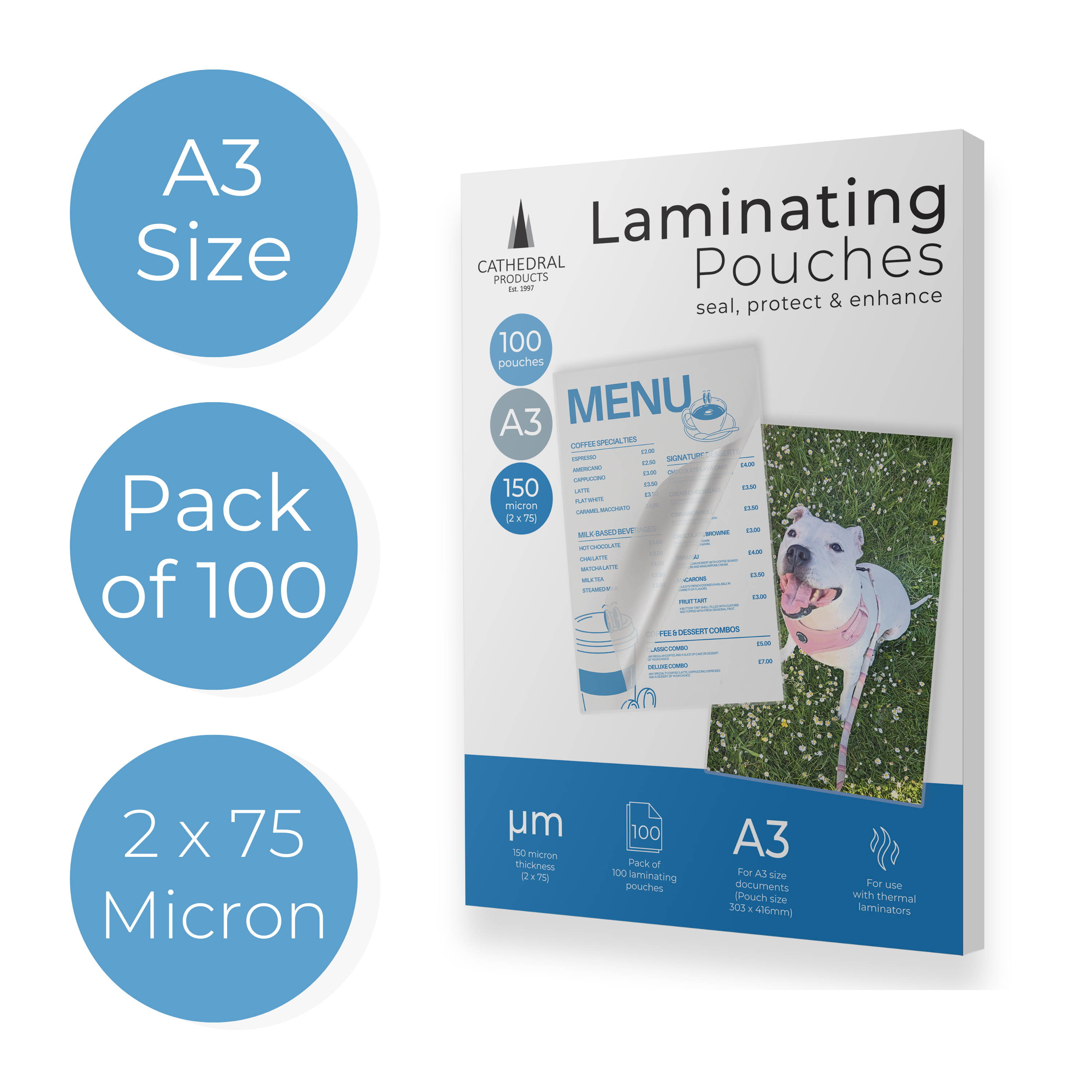A3 150 Micron Laminating Pouches