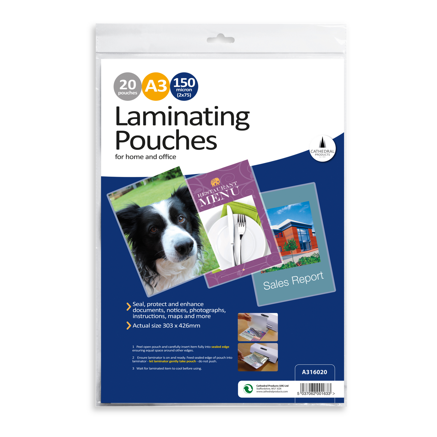 A3 150 Micron Laminating Pouches