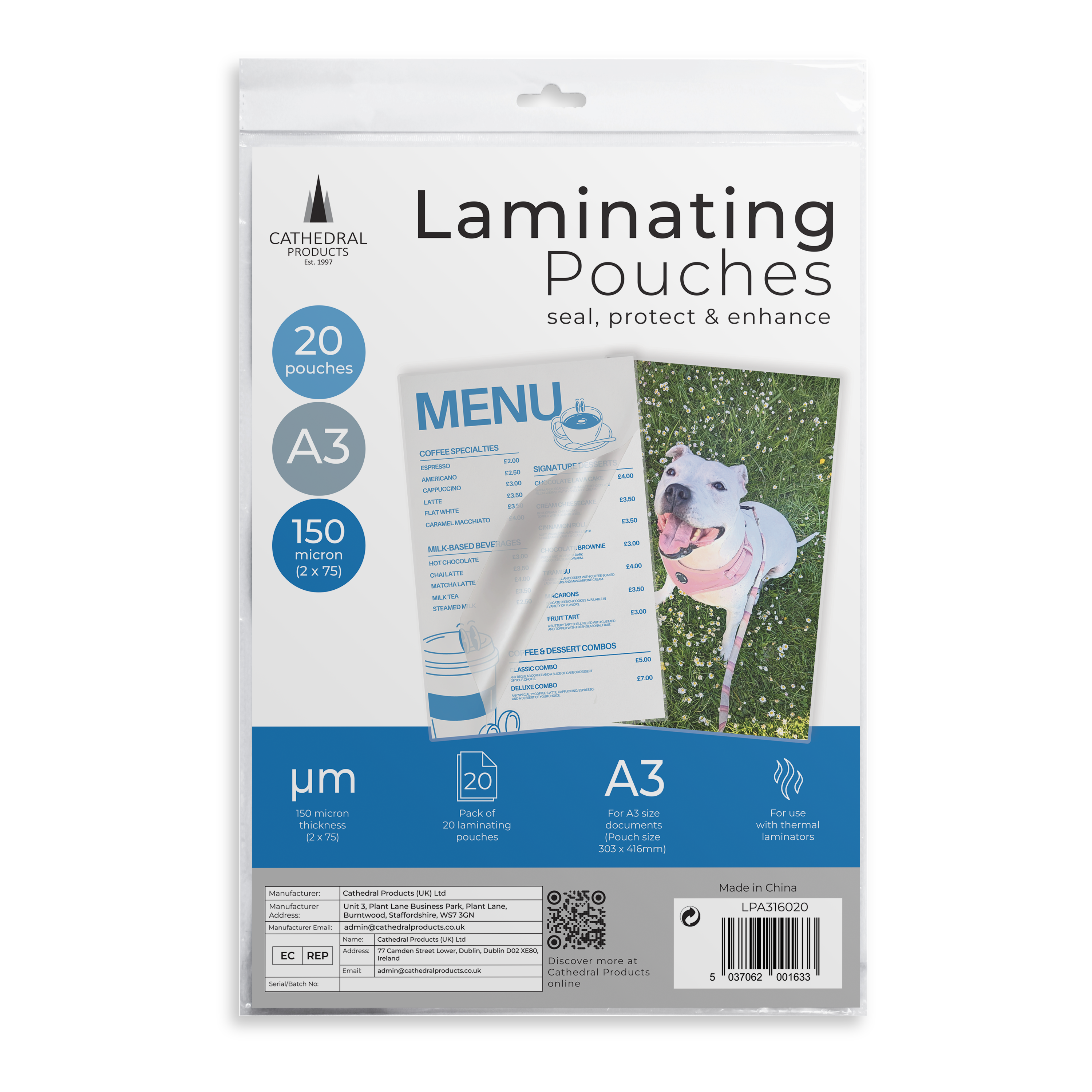 A3 150 Micron Laminating Pouches