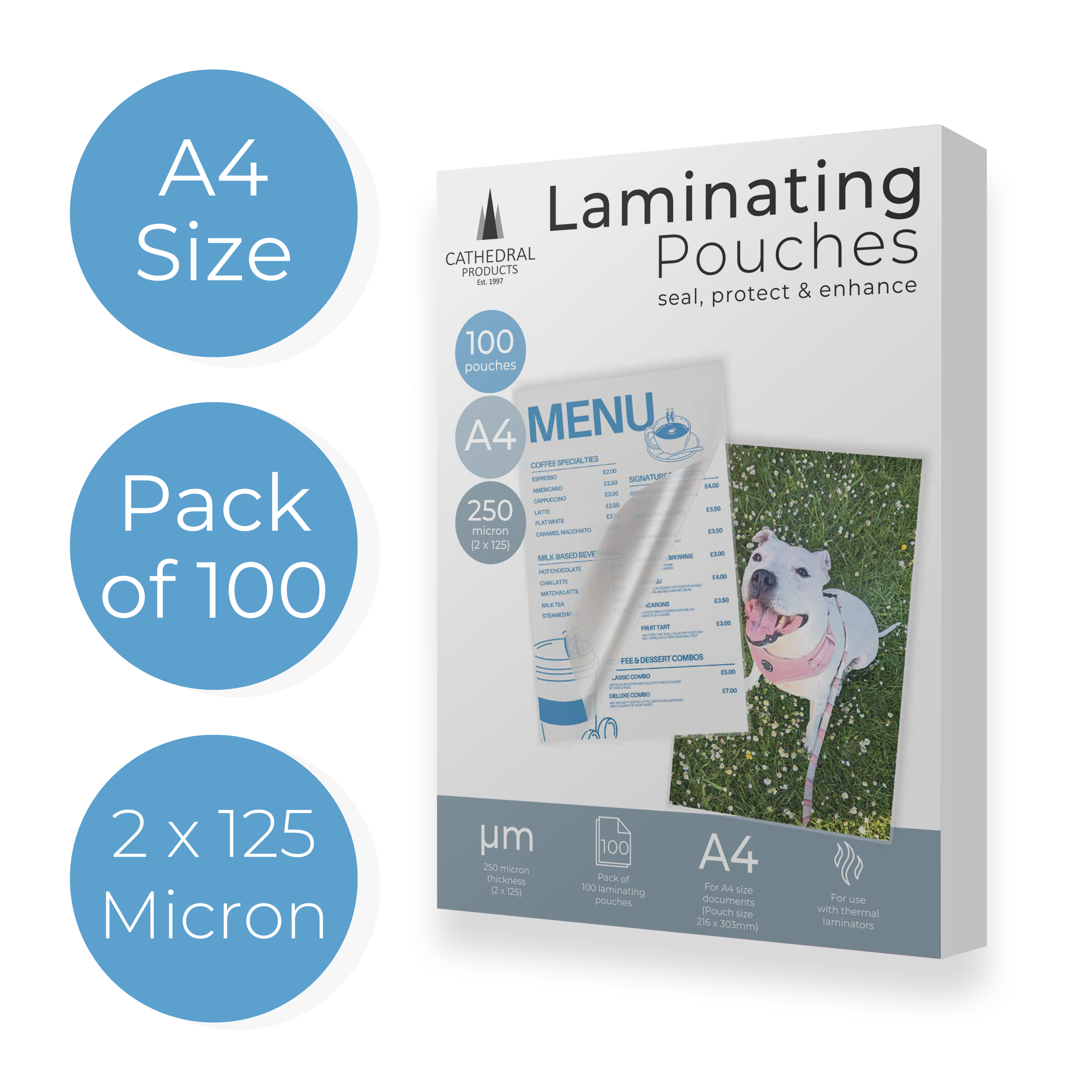 A4 250 Micron Laminating Pouches