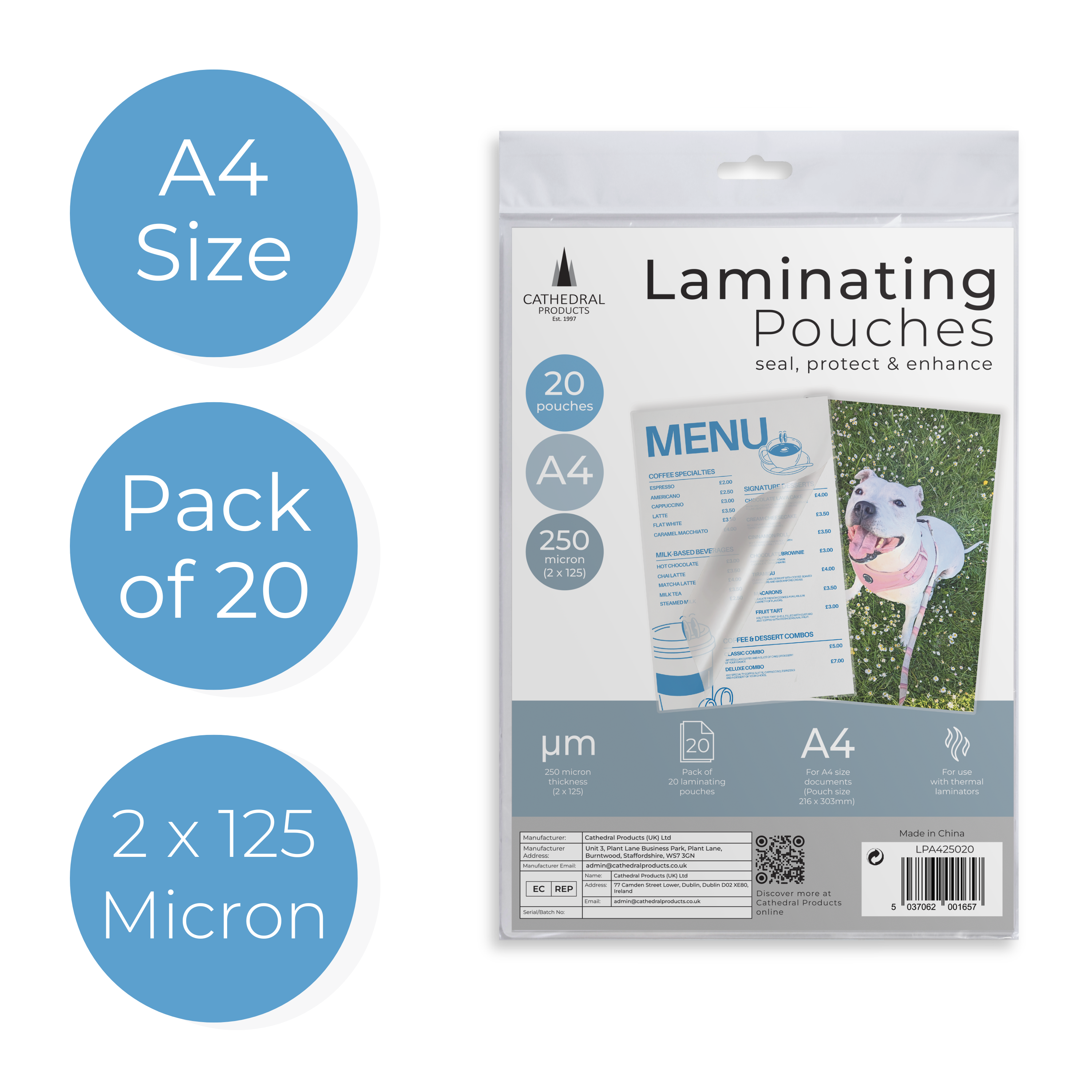 A4 250 Micron Laminating Pouches