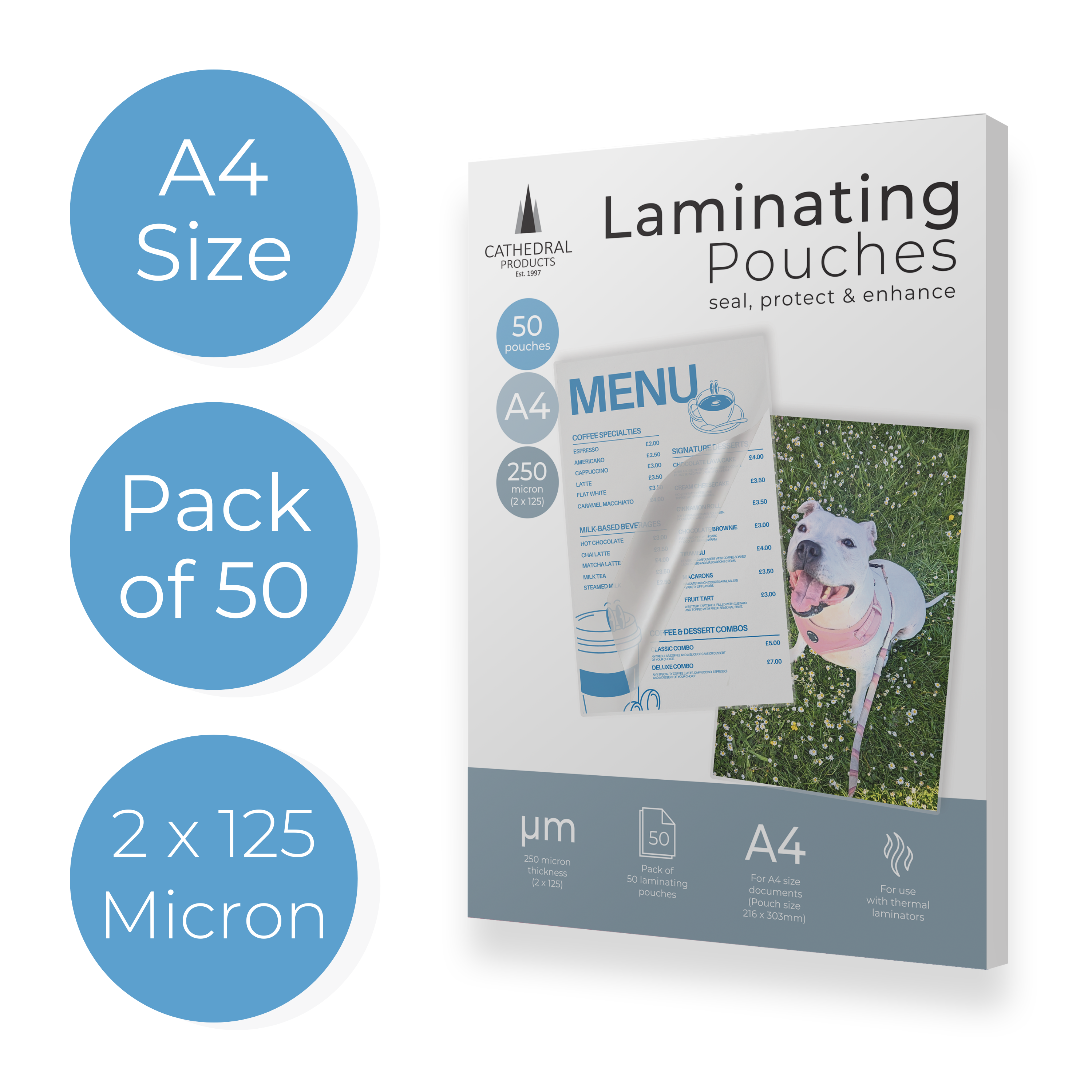 A4 250 Micron Laminating Pouches