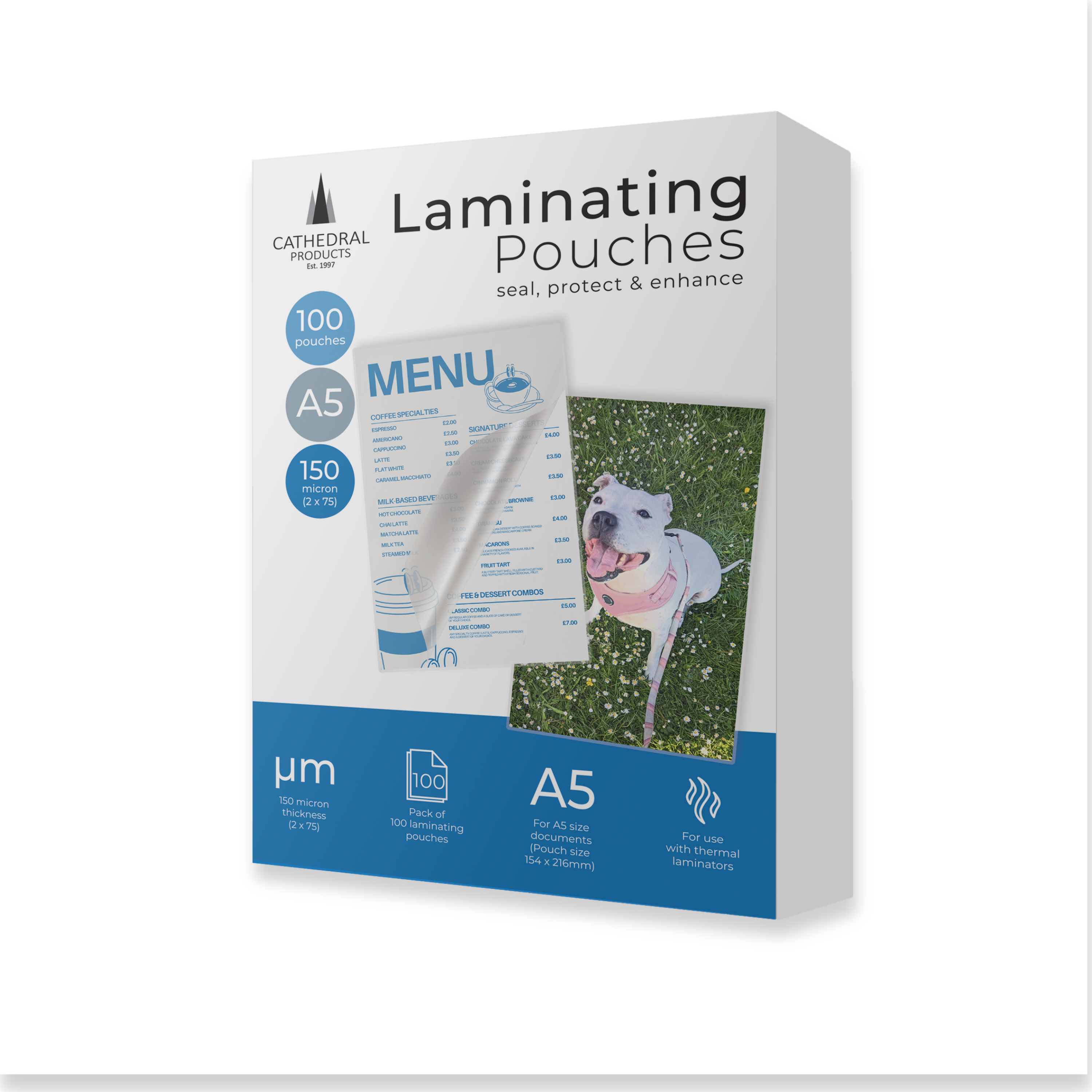A5 150 Micron Laminating Pouches - Pack of 100